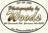 photography by Woods Germantown logo including business name, address, web address and phone number